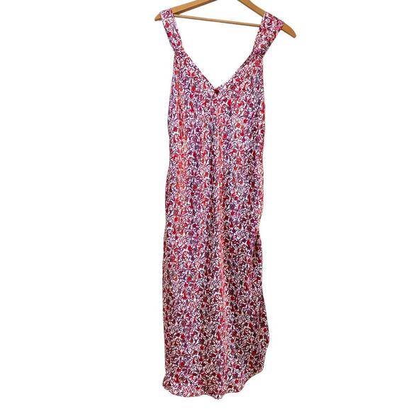 Lilly of France Union Made Sleep Wear Slip Flower Print USA made Red Multicolor - Picture 8 of 8